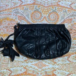 Black Leather Clutch